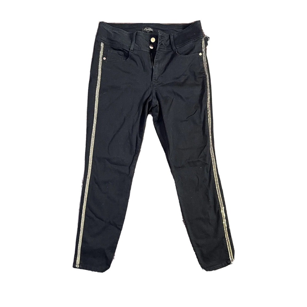 NWT  Toledo|‎ Size 12 | Deep Black W/ Gold Accents |Straight Women's Jeans